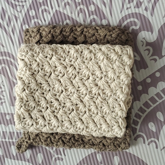 Handmade Crochet Dish Towel and Pot Holder 💯 Cotton - Picture 1 of 7